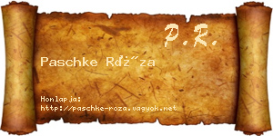 Paschke Róza névjegykártya